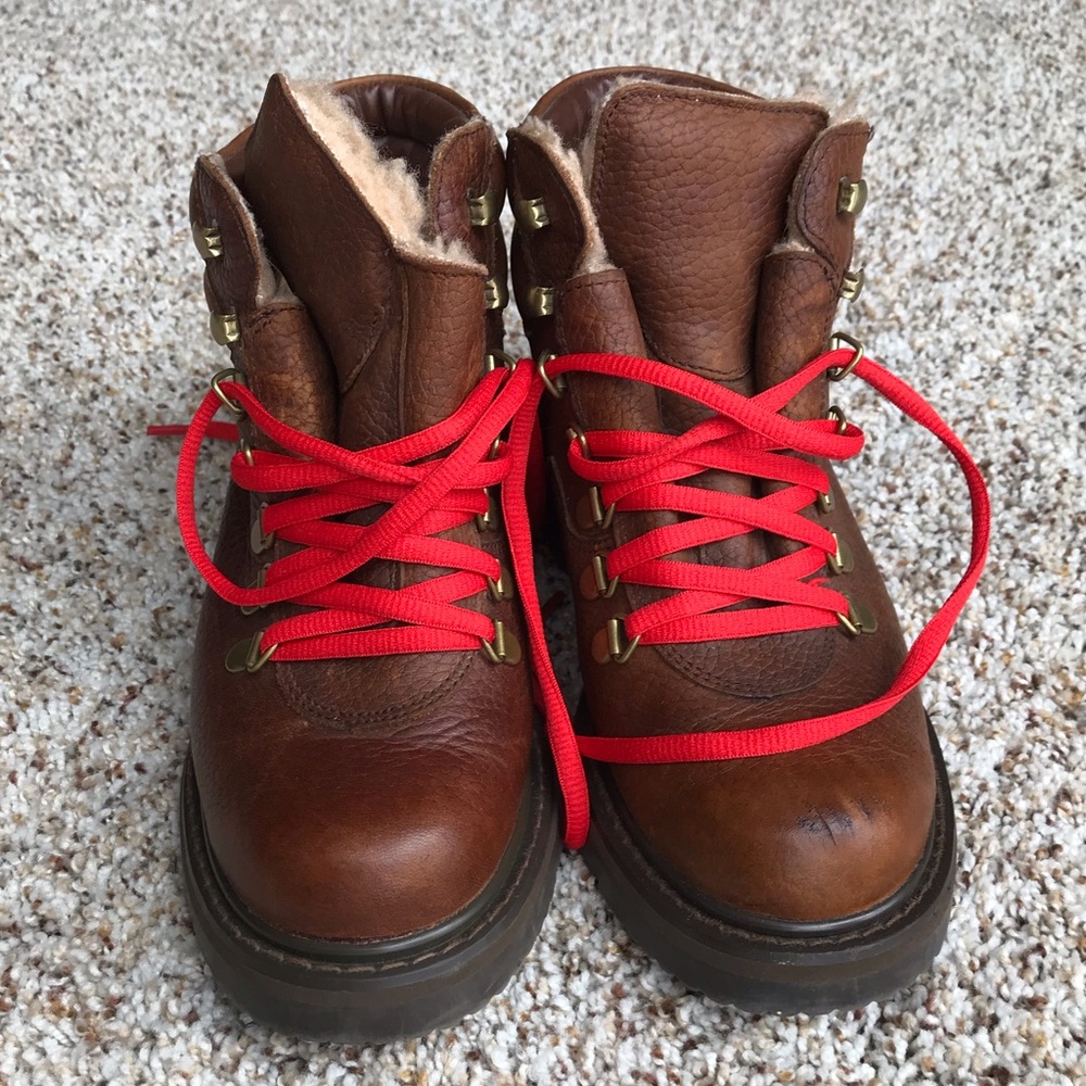 Bass Leather Boots Danner Hiking Style w/Red Laces